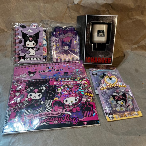 Sanrio Other - Sanrio Kuromi My Melody Stationery Bundle Sticker Books Notebooks Charger New